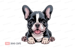 Black white french bulldog puppy image Product Image 1