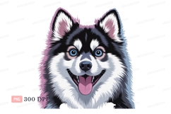 Happy husky dog face canine animal Product Image 1