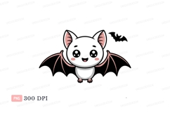 Cute black bat with pink wings image Product Image 1
