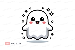 Ghostly face pink eyes wavy mouth image Product Image 1