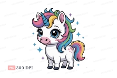 Cute unicorn with rainbow mane and horn image Product Image 1