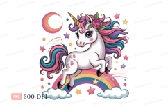 Magical unicorn with rainbow and stars moon fantasy Product Image 1