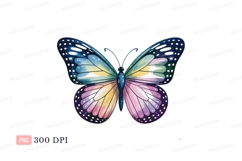Colorful butterfly wings with spots blue yellow Product Image 1