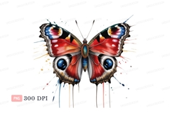 Vibrant butterfly watercolor splashes insect wings Product Image 1