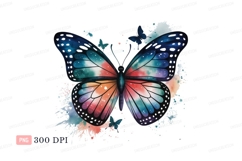 Colorful galaxy butterfly with smaller butterflies Product Image 1