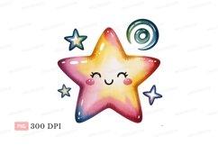 Smiling star with colorful gradient pink Product Image 1