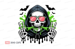 Grim Reaper skull peace sign image Product Image 1