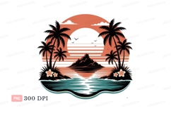 Tropical island sunset ocean view water Product Image 1