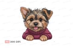 Yorkshire terrier wearing pink sweater puppy canine Product Image 1