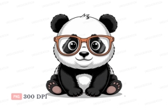 Adorable panda wearing glasses bear animal Product Image 1