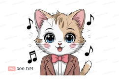 Adorable cat wearing suit and bow tie kitten animal Product Image 1