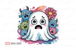 Spooky Cute Monsters And Ghost cartoon Product Image 1