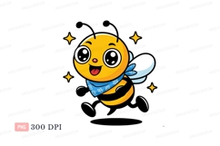 Cheerful bee wearing bandana insect yellow Product Image 1