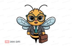 Business bee wearing glasses and suit insect animal Product Image 1