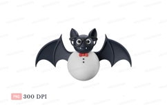 Bat wearing glasses and bowtie cartoon character Product Image 1