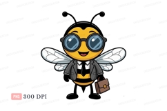 Anthropomorphic bee wearing suit and glasses insect Product Image 1