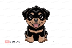 Happy Rottweiler Puppy black brown Product Image 1
