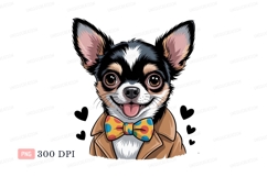 Chihuahua dog wearing bowtie and coat animal canine Product Image 1