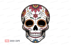 Colorful decorated skull with flowers decoration mexican Product Image 1