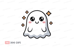 Cute ghost with stars halloween spooky Product Image 1