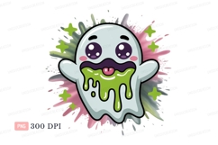 Cute ghost dripping slime kawaii Product Image 1