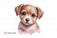 Adorable fluffy puppy with big blue eyes canine animal Product Image 1
