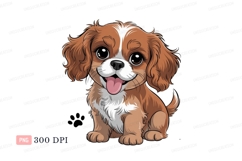 Adorable brown white puppy with big eyes canine Product Image 1