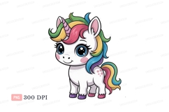 Cute unicorn with rainbow mane horn Product Image 1
