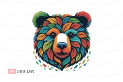 Colorful leaf bear face leaves orange Product Image 1