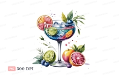 Colorful cocktail with citrus and berries drink beverage Product Image 1