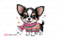 Cute chihuahua wearing colorful sweater puppy animal Product Image 1