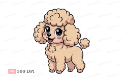Fluffy poodle dog with big eyes puppy canine Product Image 1