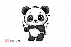 Cute panda wearing bow tie bear animal Product Image 1