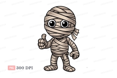Bandaged character giving thumbs up mummy cartoon Product Image 1
