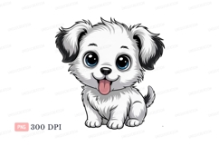 Fluffy white puppy with blue eyes canine Product Image 1