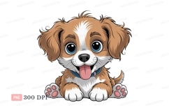 Adorable fluffy puppy with big blue eyes canine animal Product Image 1