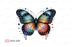 Colorful butterfly wings with dripping paint image Product Image 1