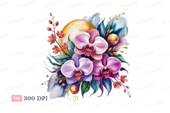 Pink purple orchids golden orb image Product Image 1