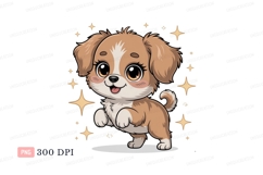 Adorable puppy with big eyes and stars cute cartoon Product Image 1
