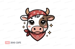 Cute cow wearing bandana brown Product Image 1