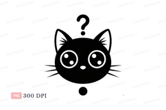 Curious cat face with question mark image Product Image 1