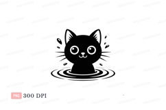 Cute cat head with big eyes animal cartoon Product Image 1