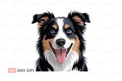 Happy Australian Shepherd Dog Face image Product Image 1