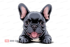 Happy French Bulldog Peeking image Product Image 1