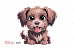 Fluffy brown puppy with big eyes cute Product Image 1
