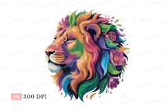 Colorful lion mane with flowers leaves Product Image 1