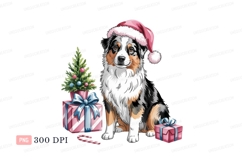 Australian Shepherd Christmas Dog santa Product Image 1