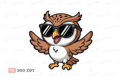 Cool owl wearing sunglasses bird happy Product Image 1