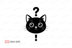 Curious cat face question mark feline animal Product Image 1
