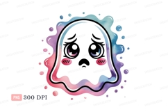 Cute watercolor ghost with blush pink Product Image 1